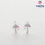 Детски сребърни обеци чадър Molly - 1