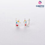 Детски сребърни обеци еднорог Charlie - 1