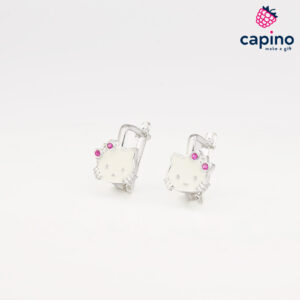 Детски сребърни обеци Hello Kitty Kiki