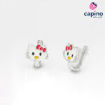 Детски сребърни обеци Hello Kitty Minnie - 3