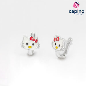 Детски сребърни обеци Hello Kitty Minnie - 3