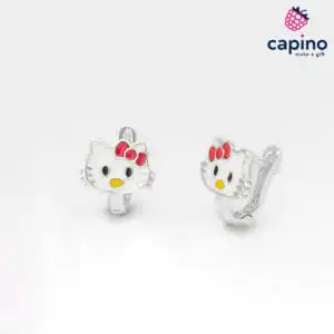 Детски сребърни обеци Hello Kitty Minnie - 3