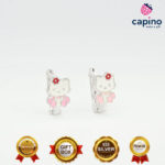 Детски сребърни обеци Hello Kitty Stella - 1