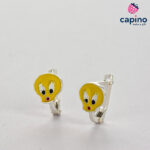 Детски сребърни обеци патенце Ginger - 2