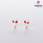 Детски сребърни обеци пеперуда Nala