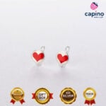 Детски сребърни обеци сърце Oreo - 2