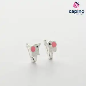 Детски сребърни обеци слонче Kitty