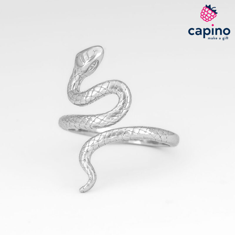 Сребърен пръстен змия Tonino - 4