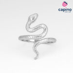 Сребърен пръстен змия Tonino - 5