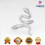 Сребърен пръстен змия Tonino - 6