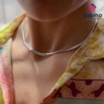 Сребърен синджир 40 см. плоска змийска плетка T1 Snake - 1