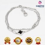 Сребърна гривна черна детелина Livia - 3