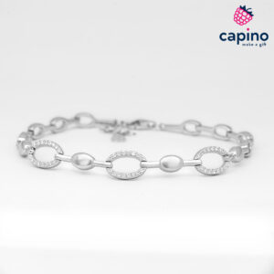 Сребърна гривна елипси Loretta - 3