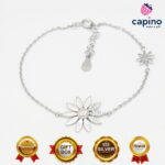 Сребърна гривна маргаритка Carolina - 4