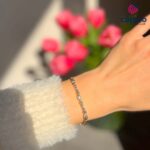 Сребърна гривна позлатена Isa - 1