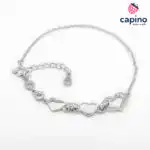 Сребърна гривна сърца Cristina