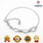 Сребърна гривна сърца Cristina - 3