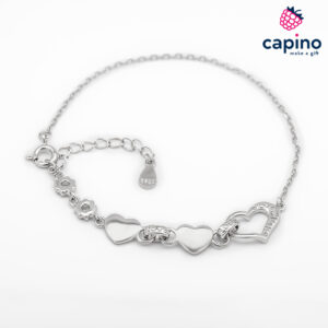 Сребърна гривна сърца Cristina
