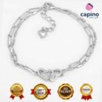 Сребърна гривна сърца Paloma - 3