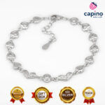Сребърна гривна сърца Valentina - 2