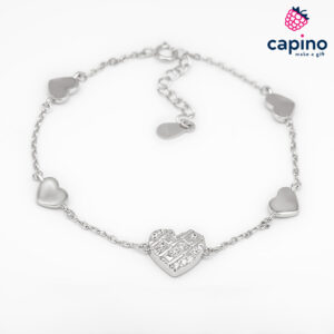 Сребърна гривна сърце Aria