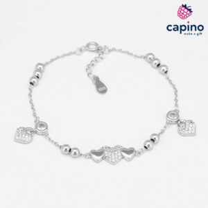 Сребърна гривна сърце Carla
