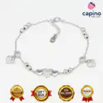 Сребърна гривна сърце Carla - 4