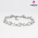 Сребърна гривна сърце Diana