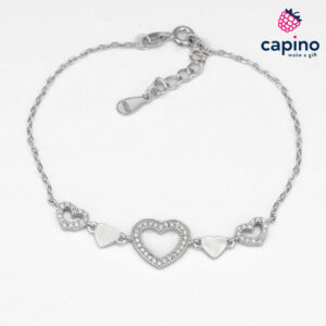 Сребърна гривна сърце Emma - 4