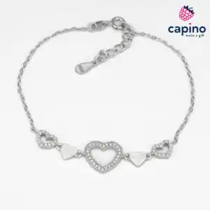 Сребърна гривна сърце Emma - 4