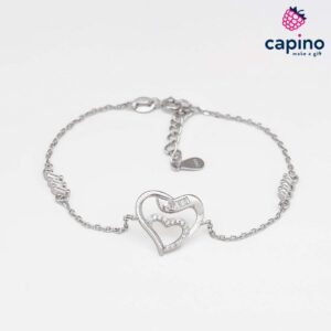 Сребърна гривна сърце Ida
