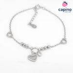 Сребърна гривна сърце Love Claudia