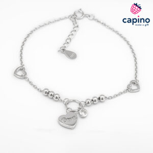 Сребърна гривна сърце Love Claudia