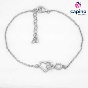 Сребърна гривна сърце с безкрайност Flavia - 3