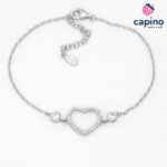 Сребърна гривна сърце Sophia - 4