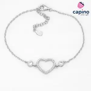 Сребърна гривна сърце Sophia - 4
