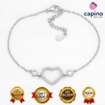 Сребърна гривна сърце Sophia - 5