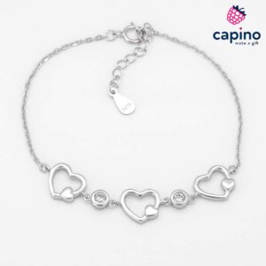 Сребърна гривна серца Martina - 3