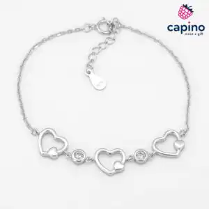 Сребърна гривна серца Martina - 3