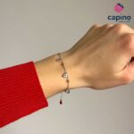 Сребърна гривна серца Nadia - 1