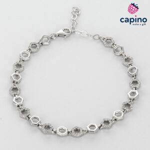 Сребърна гривна шестоъгълници Filippa
