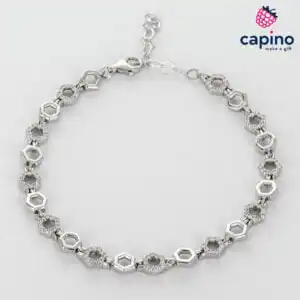 Сребърна гривна шестоъгълници Filippa