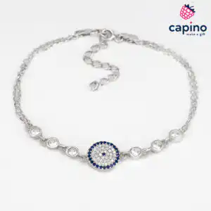 Сребърна гривна синьо око Gabriella - 4