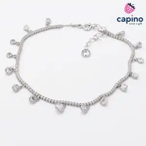 Сребърна гривна за крак Ernesta