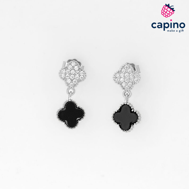 Сребърни обеци детелинки Annalisa - 5