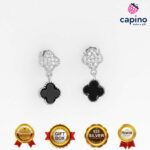 Сребърни обеци детелинки Annalisa - 6