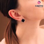 Сребърни обеци детелинки черни Dirona - 3