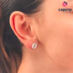 Сребърни обеци елипса Liana - 1