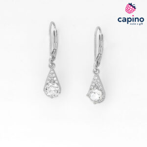 Сребърни обеци капки Sandra - 4