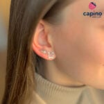 Сребърни обеци коте и риба Antonina - 1